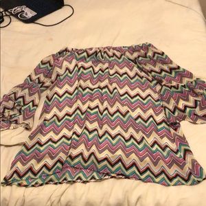 Off the shoulder multi-color dress
